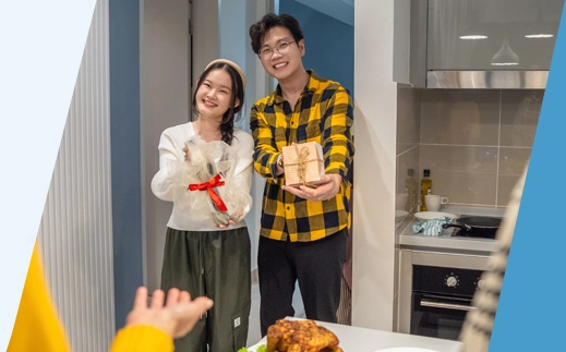 African-American veteran on porch with daughter